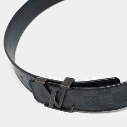 Pre Owned Louis Vuitton Damier Graphite Canvas LV Initiales Belt 90 CM