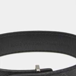 Pre Owned Louis Vuitton Eclipse Monogram Coated Canvas Silver Tone Slim Bracelet 19