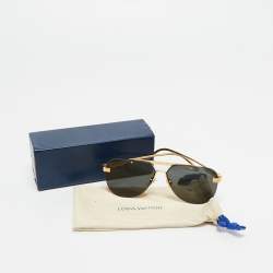 مملوكة مسبقًا Louis Vuitton Black/Gold Tone Z1261W Ash Aviator Sunglasses