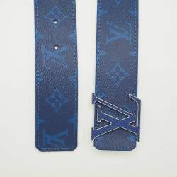 مملوكة مسبقًا Louis Vuitton Blue Monogram Canvas LV Initiales Reversible Belt 100 CM