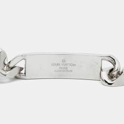 Pre Owned Louis Vuitton Monogram Silver Tone Chain Link Bracelet
