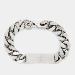 Pre Owned Louis Vuitton Monogram Silver Tone Chain Link Bracelet