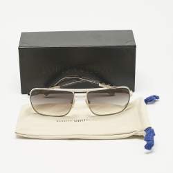 مملوكة مسبقًا نظارة شمسية لوي فيتون بايلوت رمادية/فضية تدرج الموقف