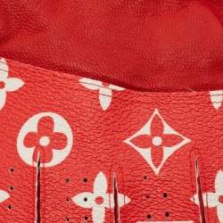 Pre Owned Louis Vuitton x Supreme Rouge Monogram Canvas and Leather Baseball Gloves Size 8
