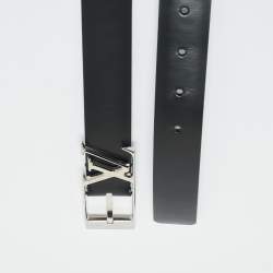 Pre Owned Louis Vuitton Black Leather Neogram Belt 90CM