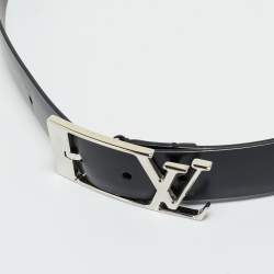Pre Owned Louis Vuitton Black Leather Neogram Belt 90CM