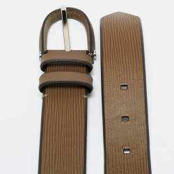 Pre Owned Louis Vuitton Brown Epi Leather Buckle Belt 95CM