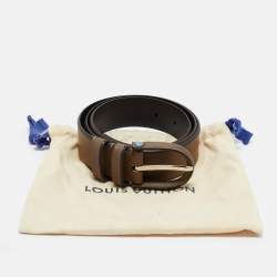 Pre Owned Louis Vuitton Brown Epi Leather Buckle Belt 95CM