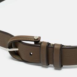 Pre Owned Louis Vuitton Brown Epi Leather Buckle Belt 95CM