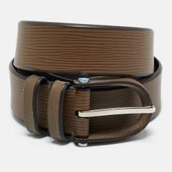 Pre Owned Louis Vuitton Brown Epi Leather Buckle Belt 95CM