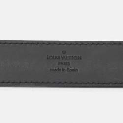 Pre Owned Louis Vuitton Black Leather Buckle Belt 85CM