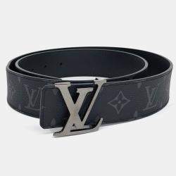 Pre Owned Louis Vuitton Black Leather Eclipse Reversible Belt