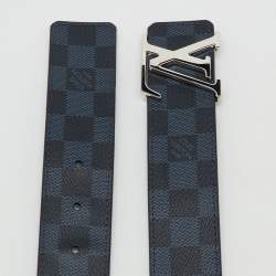 Pre Owned Louis Vuitton Damier Cobalt Canvas LV Initiales Belt 95CM