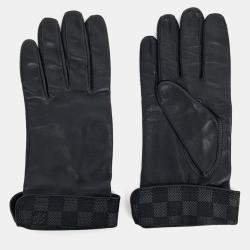 Pre Owned Louis Vuitton Black Leather gloves