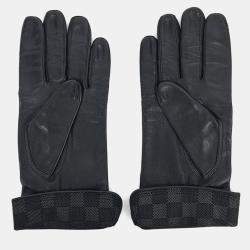 Pre Owned Louis Vuitton Black Leather gloves