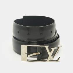 Pre Owned Louis Vuitton Black Leather Neogram Buckle Belt 95 CM