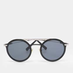 Pre Owned Louis Vuitton Black Metal and Acetate Z1024W 93L Round Sunglasses
