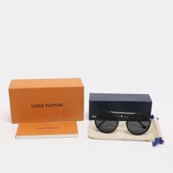 Pre Owned Louis Vuitton Black Metal and Acetate Z1024W 93L Round Sunglasses