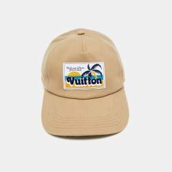 Pre Owned Louis Vuitton Beige Palm Tree Patch Cotton Baseball Cap