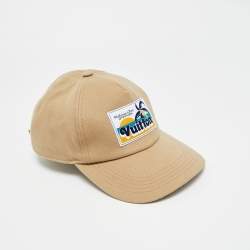 Pre Owned Louis Vuitton Beige Palm Tree Patch Cotton Baseball Cap