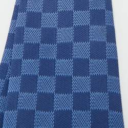Pre Owned Louis Vuitton Blue Damier Silk Tie