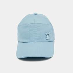 Pre Owned Louis Vuitton Cloud Blue Logo Aerogram Cotton Baseball Cap 55 Cm