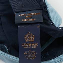 Pre Owned Louis Vuitton Cloud Blue Logo Aerogram Cotton Baseball Cap 55 Cm