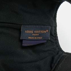 Pre Owned Louis Vuitton Black LV Pin Leather Cap 58 cm