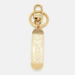 Pre Owned Louis Vuitton Gold Tone LV Skate Bag Charm & Key Holder