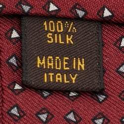 مملوكة مسبقًا ربطة عنق لوي فيتون حرير بطبعة LV ماروني