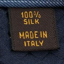 Pre Owned Louis Vuitton Blue Check Pattern Silk Tie