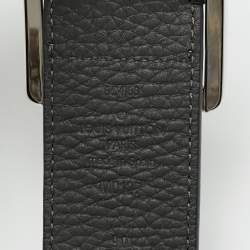 مملوكة مسبقًا حزام لويس فيتون إبزيم قابل للعكس 90 سم جلد تورليون أسود/رمادي