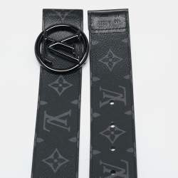 Pre Owned Louis Vuitton Reversible LV Circle 100CM Buckle Monogram Eclipse Canvas