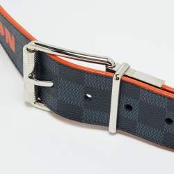 Pre Owned Louis Vuitton Race Reversible 100CM Belt Damier Cobalt Canvas