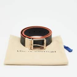 Pre Owned Louis Vuitton Race Reversible 100CM Belt Damier Cobalt Canvas