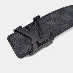 مملوكة مسبقًا حزام لوي فيتون جرافيت جلد أسود