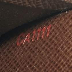 Pre Owned Louis Vuitton Passport Cover Damier Ebene Canvas