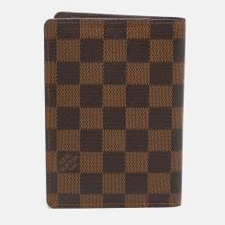 Pre Owned Louis Vuitton Passport Cover Damier Ebene Canvas