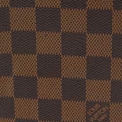Pre Owned Louis Vuitton Passport Cover Damier Ebene Canvas