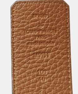 Pre Owned حزام لوي فيتون إينشيالز LV ذو وجهين 100 سم جلد توريليون بني/أسود