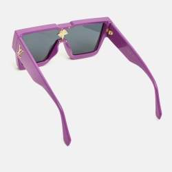 Pre Owned Louis Vuitton Purple/Black Z1641E Cyclone Sunglasses