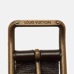 Pre Owned Louis Vuitton 90 CM Buckle Belt Brown Leather