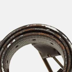 Pre Owned Louis Vuitton 90 CM Buckle Belt Brown Leather