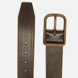 Pre Owned Louis Vuitton 90 CM Buckle Belt Brown Leather