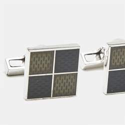 Pre Owned Louis Vuitton Damier Enamel Sterling Silver Cufflinks