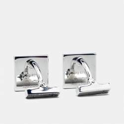 Pre Owned Louis Vuitton Damier Enamel Sterling Silver Cufflinks