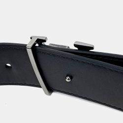 Pre Owned Louis Vuitton Reversible Graphite Belt