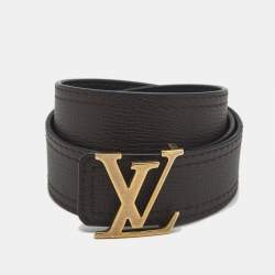 Pre Owned Louis Vuitton LV Initiales 100 CM Reversible Buckle Belt Brown/Black Leather