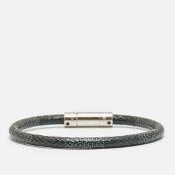 مملوكة مسبقًا سوار لوي فيتون قماش دامييه جرافيت كيپ إت لون فضي