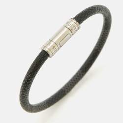 مملوكة مسبقًا سوار لوي فيتون قماش دامييه جرافيت كيپ إت لون فضي